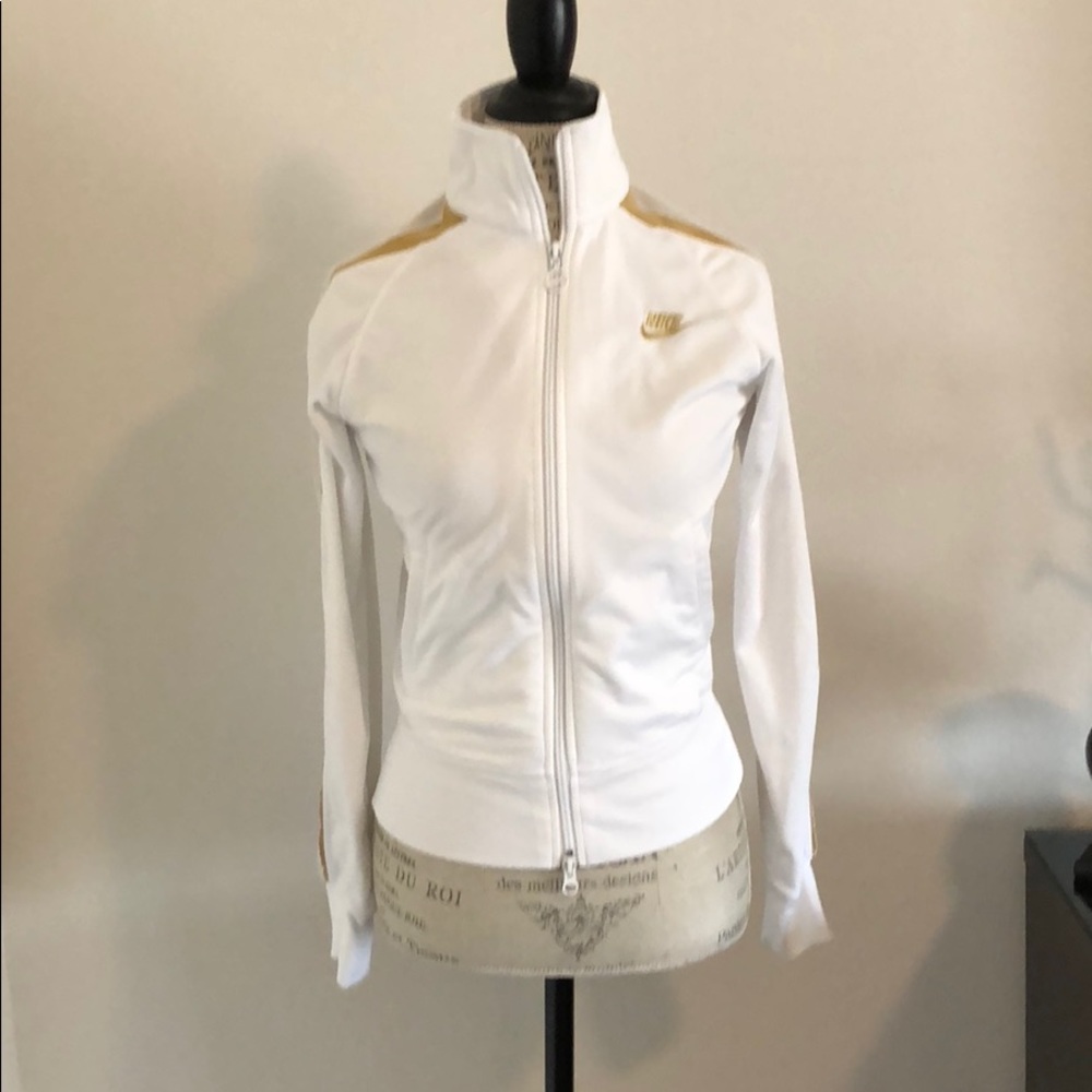 Nike track jacket White and gold